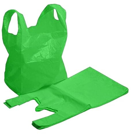 AMD Nexus 75 Large Heavy Duty Plastic Carrier Bags 11cm x 17cm x 21cm, Green, 11 X 17 X 21