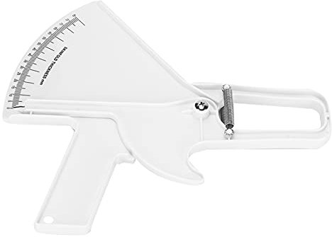 Körperfett Caliper Tester Fitness Hautfaltenmessung Messwerkzeug Zubehör mit Hoher Präzision und Genauer Kalibrierung für Einfaches Lesen der Zahlen (Weiß)