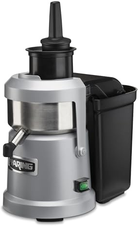 Waring Commercial Pulp Juice Extractor, Heavy-Duty 1.2HP, 12 Quart, Eject Centrifugal Juicer, Continuous Operation, Wide Chute, Commercial Foodservice Pro Use for Bars, Restaurants, and Health Clubs