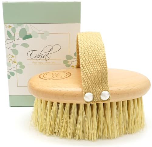 VEGAN Soft Touch Körperbürste 100% Naturborsten/Klosterbürste Dry Brush gegen Cellulite/Trockenbürste Buchenholz/Pflanzliche Sisalfasern/Plastikfrei/Massage