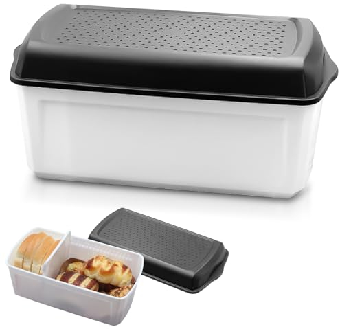 SUNOYA Portapane, Pane, Contenitore per il Pane, Grande, 33,5 cm x 17,5 cm x 15,5 cm, Minimalista