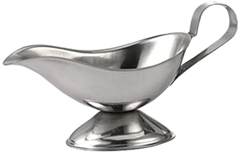 EIOLWJIEO Sauciere Behälter Gewürzteller Sojasteak Sauce Handheld Küche Saft Kaffeeschale Geschirr Zubehör Essen, Silber, 150 ml