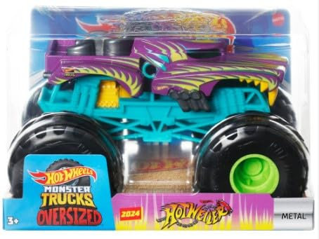 Hot Wheels Monster Trucks - Camión de juguete de metal fundido a escala 1:24 (Hotweiler 2024)