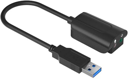 Uqezagpa Carte son USB 7.1 - Carte son externe indépendante USB 3.0 vers sortie microphone 3,5 mm - Adaptateur d'entrée USB