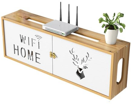 Onxyrbyte Estantes Flotantes Enrutador WiFi,Almacenamiento Router InaláMbrico,Enrutador WiFi Estant,Ahorro De Espacio Y Gran Capacidad,Estar Oficina Dormitorio Pasillo Multimedia Cocina Y BalcóN