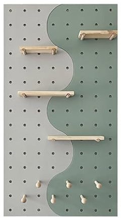 PFCDZDU Panneau Perforé Organisateur Mural, Suspendu Modulaire Rangement Combiné avec Étagère Réglable, Ornements Panneau D'affichage pour La Maison Bureau Artisanat(G)