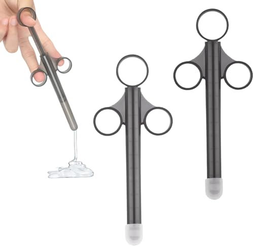 NECXON Lot de 2 injecteurs de lubrifiant, applicateur de lubrifiant Personnel, seringue d'applicateur de lubrifiant, Lanceur de lubrifiant pour Hommes, Femmes, Couples (Gris)
