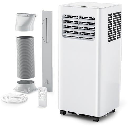 EUHOMY 10,000 BTU Portable Air Conditioners, 4 in 1 Portable AC with Cool, Dry, Fan, Sleep Modes, Room Air Conditioners with 50 dB & 24H Timer, with Remote, for Bedroom, Apartment up to 450 Sq.Ft