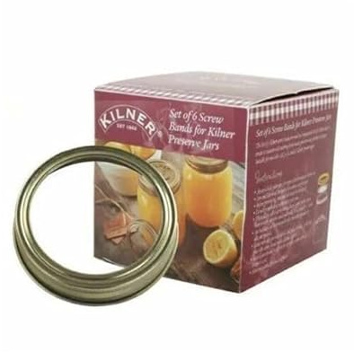 Set of 6 Replacement Gold Screw Bands – Durable Screw Top Lids for Preserve Jars and Mason Jars – Easy-Fit Jar Rings for Canning and Storage
