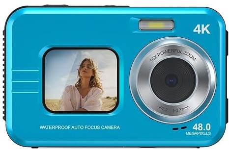 WDC901 - Fotocamera digitale impermeabile 4K con scheda 32GTF (blu)