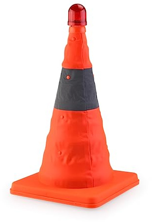 Ciieeo Cono de Tráfico Plegable Luz LED Intermitente Material Oxford Resistente al Agua Base Estable y Reflectante para Señalización Vial y Seguridad