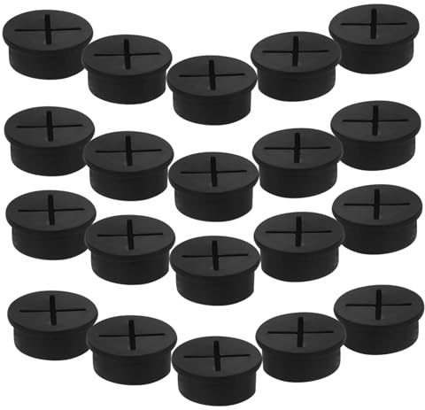 Tofficu 20pezzi Passacavi in Gomma Kit Passacavi Per Cavi Da Scrivania Copriforo Per Cavi in Plastica Passacavo Rotondo
