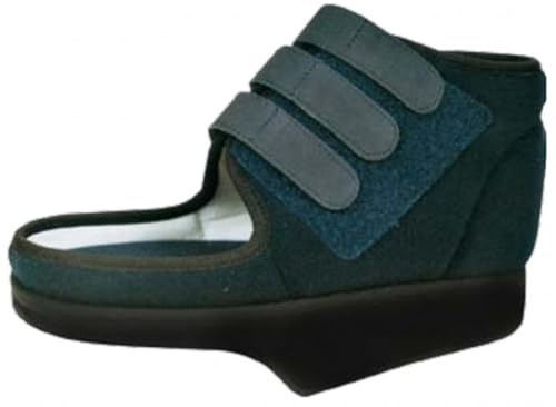 p age Baruk - Zapato postoperatorio ortopédico con cierre ajustable, color azul (L, con borde)