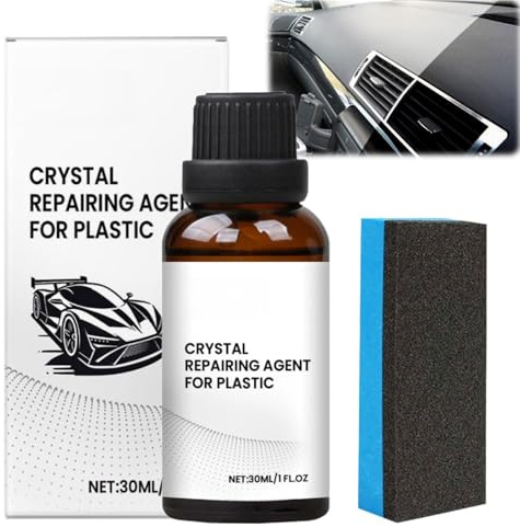 30ml Trim Restorer with Sponge,Car Plastic Restorer Polish,Car Plastic Revitalizing Coating Agent,Interior Dashboard Trim Cleaner Kit,Black Plastic Scratch Remover,Coating Plastic Restoration