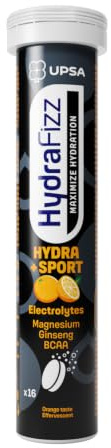 UPSA Hydrafizz Sport Electrolyte Tablets Orange 16 Effervescent Tablets