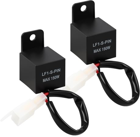 NIRJIK LED Blinker Relais 12V Motorrad 2 Polig, Universal Moto Blinkrelais Lastunabhängiges LF1-S-PIN Max 150W 12 Volt Blinkgeber Blinkfrequenzkontroll Relais für Motorräder Blinker