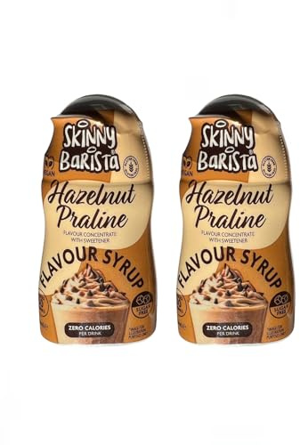 Vegan Hazelnut Coffee Syrup Shots 60ml 2-Pack: Sugar-Free, Travel-Size, Skinny Syrup for Coffee, Flavour Drops Sugar Free, Gluten-Free Hot Chocolate, Perfect for Baristas