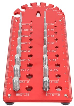 Alomejor Misuratore di Filettatura Multifunzionale Robusto Indicatore di compatibilità di Bulloni e Dadi in Lega di Alluminio Migliore Efficienza di Lavoro
