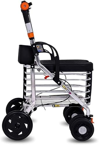 Rollator Walker - Justerbar höjd aluminiumlegering fyrhjulig vagn med en knapp vikbar design för äldre och funktionshindrade.