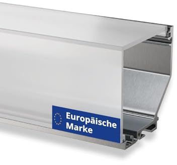INNOVATE LED Eckprofil 2m Stück Silber-Milchig inkl. LED Diffusor eckig | LED Eckprofil für 21mm LED Streifen 2m I LED Alu Profil V förmig 2m Möbel I Alu Winkelprofil Indirekte Beleuchtung Wohnzimmer