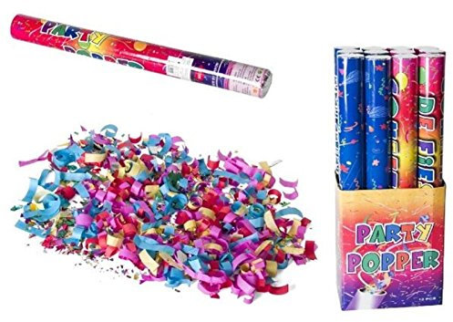 Aurora Store 6 Tubo SPARACORIANDOLI Colorati Tubo Cannone 40 CM Festa Party SPARA CORIANDOLI