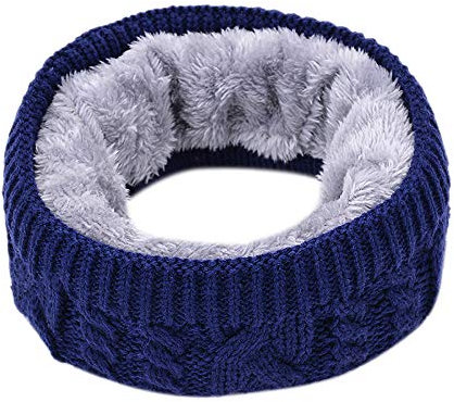 Lazzboy Frauen Winter Warmer Kragen Strickschal Weicher Halstuch Damen&herren Loop Schal Unisex Feinstrick Flecht Muster Weichem Fleece Innenfutter Schlauchschal(N)