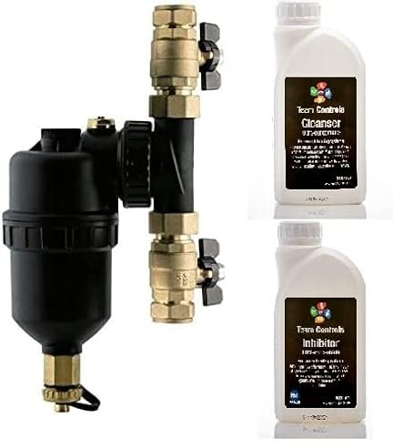 Teams Magnetic Boiler Filter 22mm Inline for Central Heating + Inhibitor & Cleaner