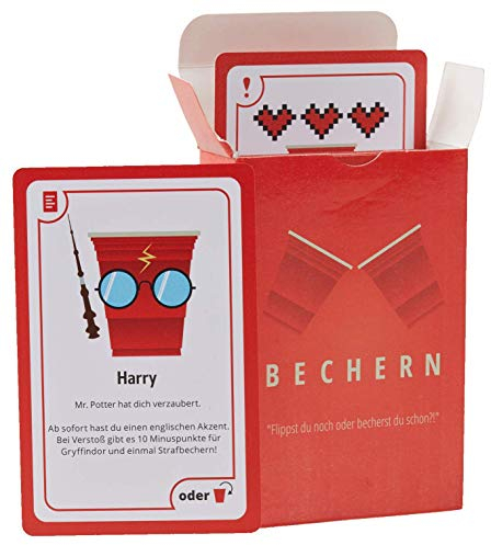 BECHERN® - Der ultimative Mix aus Kings Cup & Flip Cup | Das Kult Trinkspiel | 69 Spielkarten | Partyspiele für Erwachsene | Saufspiele | Trinkspiele | Partyspiel ab 18