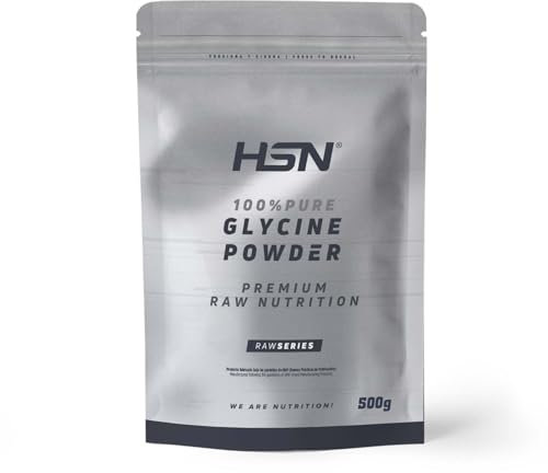 HSN Glicina en Polvo | Sabor Dulce (Naturalmente) 500g | 100% Pura Glicina - Glycine Powder - Sin Añadidos ni Excipientes | No Contiene Dosificador | No-GMO, Vegano, Sin Gluten