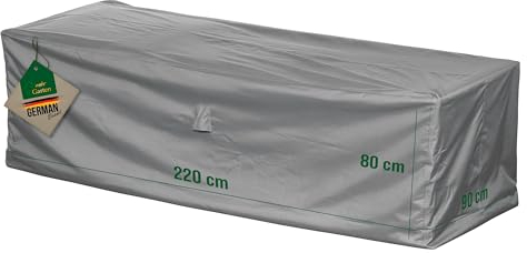Mehr Garten Loungesofa Abdeckung 3 Sitzer, 220x90x80 cm, grau, Oxford 600D Gewebe, Schutzhülle Gartensofa, wasserdicht, UV-beständig und wetterfest