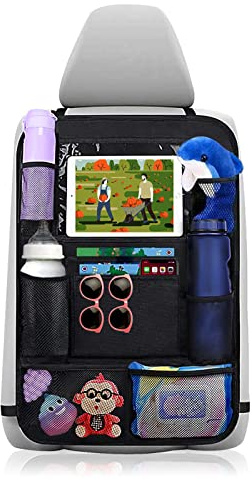 hifrom Auto Rückenlehnenschutz, 1 Stück Wasserdicht Auto Rücksitz Organizer für Kinder, Autositz Orgenizer mit 10 Touch Screen Tablet Halter, Auto Aufbewahrungstasche für Reisen