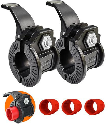 ZY-HUAN Barbell Clips 1 inch I Multi-Size Adjustable Weight ClipsIBarbell Clamps 1 inch IQuick Release Barbell Collar Pair of Locking for Dumbbell Bar (red)