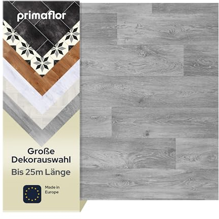 Primaflor PVC Bodenbelag Meterware - Vinylboden - Vinylbodenbelag - Anti-Rutsch Oberfläche - Turin - Eiche grau 619M - 2,00m x 1,00m