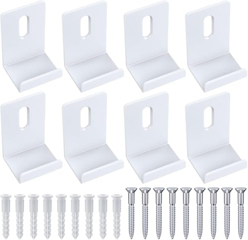 Metall-Spiegel-Clips, schwerer Spiegel für rahmenlose Spiegel-Clips, Wandmontage, Aufhänger für Spiegel, Fliesen, Bilderrahmen, Spiegel, hängende Hardware-Kit (weiß, 1,9 cm)