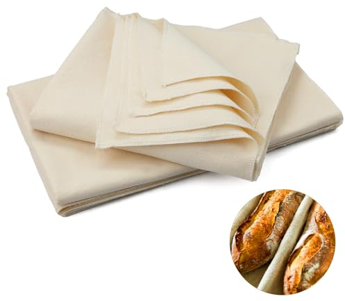 3 Pcs Telo Lievitazione Pane 75 * 45 cm Telo Lino Pane Telo Baguette Attrezzi per Fare il Pane Panno di Lino per Pane Accessori per Famiglie Panetterie e Principianti