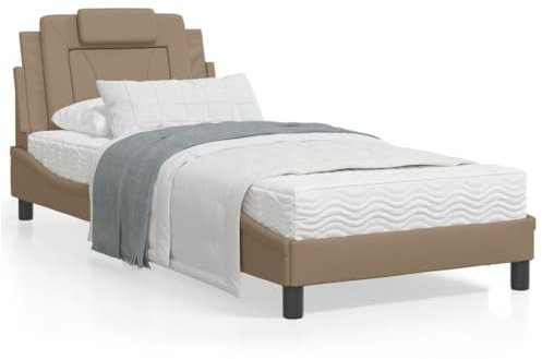 qohoio Bettgestell mit LED Jugendbett Led Bettgestell Betten Bettrahmen Bed Frame Cappuccino-Braun 80x200 cm KunstLED Jugendbett Led Bettgestell Betten Bettrahmen Bed Frameer