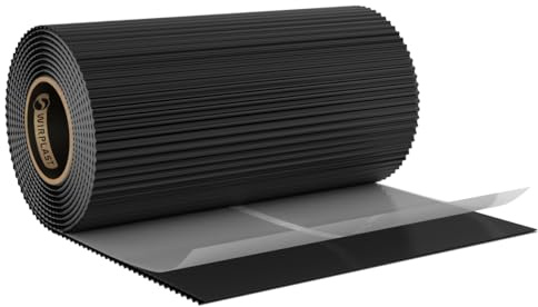 WANDANSCHLUSSBAND | Länge 5m | Breite 300mm | hochwertiges Aluminium und Butyl | Selbstklebend | Dach Kaminanschlussband 2D Struktur Standard (Schwarz RAL9005)