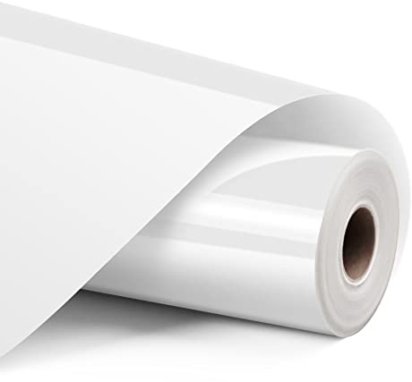 LOKLIK White Heat Transfer Vinyl Roll, 30.5 x 180cm - Iron-On HTV for T-Shirts & Fabrics - Durable Machine Washable Craft Vinyl for Use with Heat Press Machines