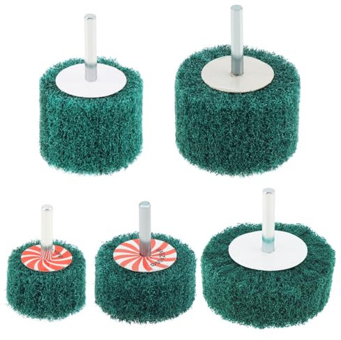 ChgImposs 5pcs Mounted Flap Wheels - 120# Flap Fiber Grinding Head Wheel Abrasive Mini Brush Drill Scouring Pad Nylon Polishing Grind Head Tools for Remove Rust and Weldding burr