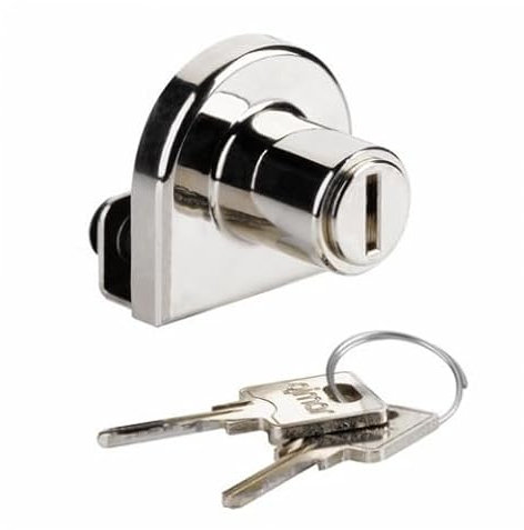 Serrure BASICO pour porte en verre sans perçage nickelé - OJMAR - F513917.201NI
