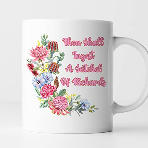 Tasses À Café Thou Shall Ingest A Satchel of Richards Sarcastic Sarcasm Rude Middle Finger Tassecafé Rétro Mug Ceramique Art Tasse Personnalisable pour Anniversaire Collègue Travail 330Ml