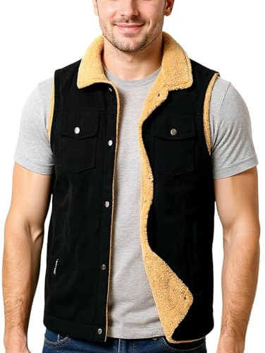 Trachtenweste Herren Winterweste Herren WäRmeweste Weste Aus Mit Kunstfell Futter Knopfleiste Und Brusttaschen Freizeitmode Outdoor Arbeitsbekleidung