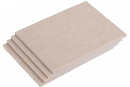 4PCS Furniture Pads - Felt Floor Protectors - Felt Sheets Cut-to-Size - Anti-Scratch Protection - For Chairs Tables Sofas - Beige 210x150x5mm
