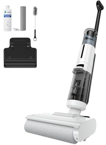 JONR ED12 Lite Nass-Trockensauger Kabellos mit Akku, Wischsauger mit Selbstreinigung, 3-in-1 Saug- und Wischfunktion für Harte Böden & Tierhaare, 1 mm Kantenreinigung, Anti-Verwicklungs-Design