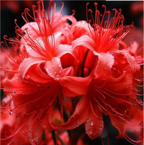 Raro Lycoris bulbi, Giglio Ragno pianta vera,Piante perenni,Decorazione del giardino, bulbi belli e sani(non fiori artificiali)-6 bulbs-A