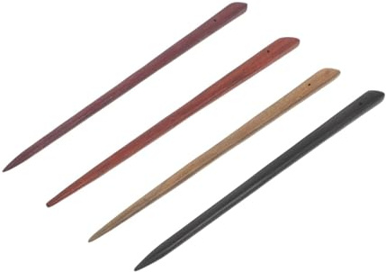 Tofficu 4 Pezzi Bacchette per Chioma in Legno di Sandalo Elegante e Antiscivolo, Design Minimalista Classico per Donne, Accessori Versatili per Lavoro e Uscite Quotidiane