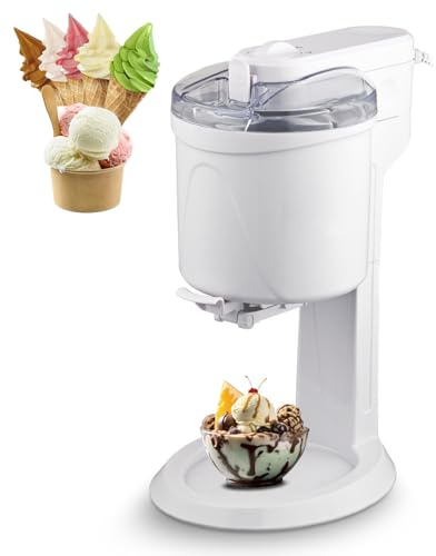 Máquina Automática Mini De Helado De Fruta, Heladera 1000ml Para Hogar Con Botón One Touch, Fácil Limpieza, Para Helado Fruta Yogur Sorbete Granizado white