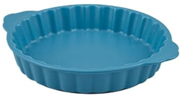 gratängform Kreativ keramisk bakform med spetskanter och handtag(Blue,Små)