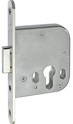 Einstemm-Riegelschloss WG 48 R, PZ, DM 60 mm, Edelstahl-Effekt, 1 Stück | Zubehör Beschläge Einstemmschlösser