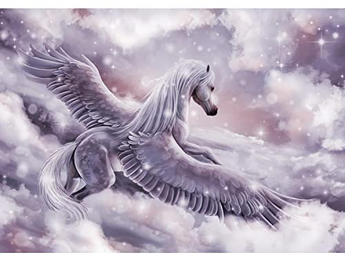Runa Art Fototapete Pferd Pegasus Modern Vlies Wohnzimmer Schlafzimmer - Made in Germany - 308 x 220 cm Rosa 9407010b